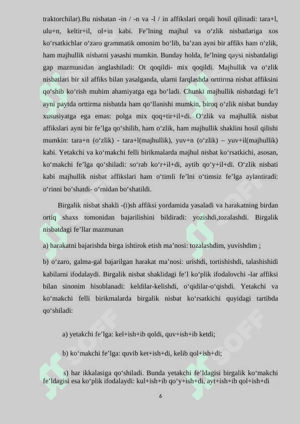 FE’LNING GRAMATIK KATEGORIYALARI. 6