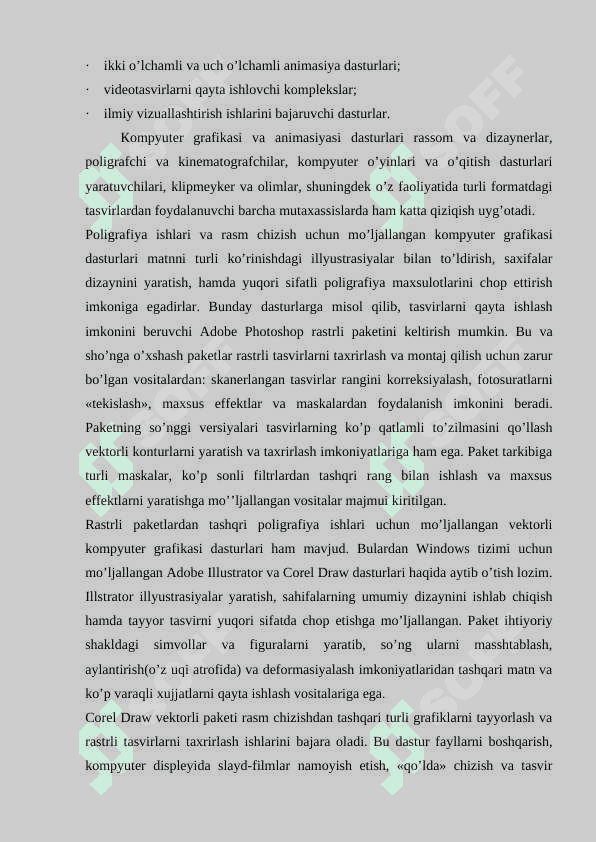 KOMPYUTER GRAFIKASI HAQIDA TUSHUNCHA 4