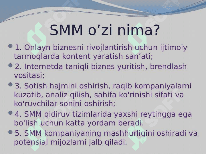 Biznes loyihani shakllantirishda SMM evolyutsiyasi 5