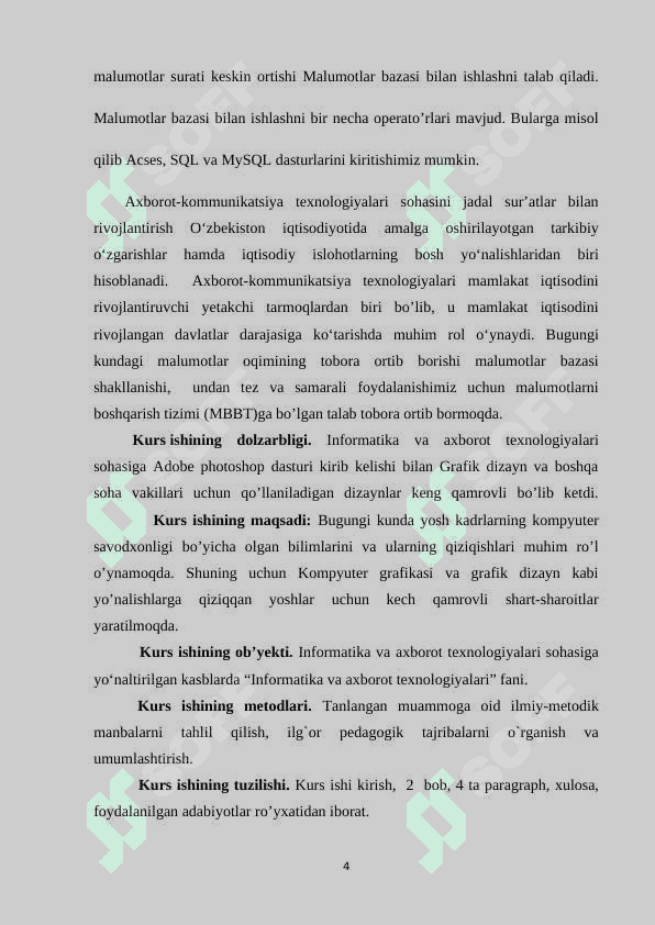MySQL ma’lumotlar bazasi 4