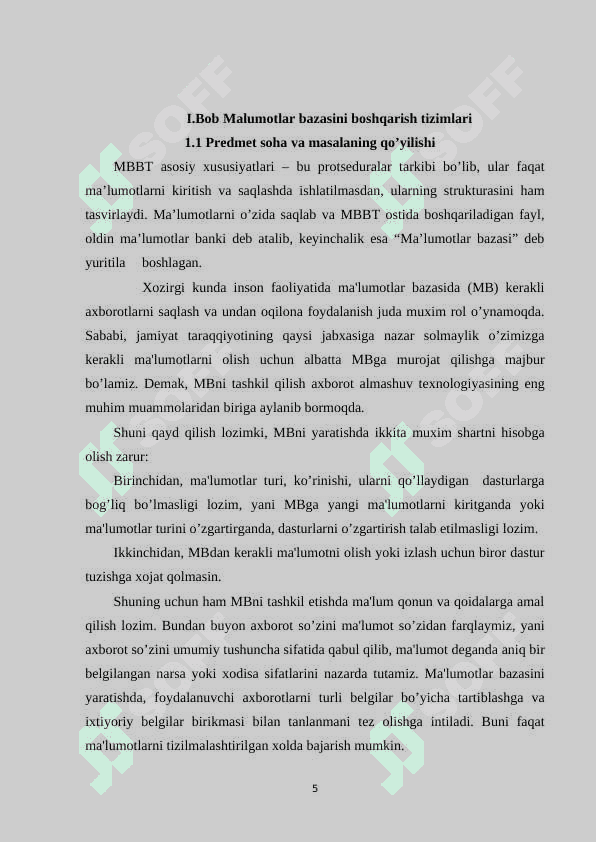 MySQL ma’lumotlar bazasi 5