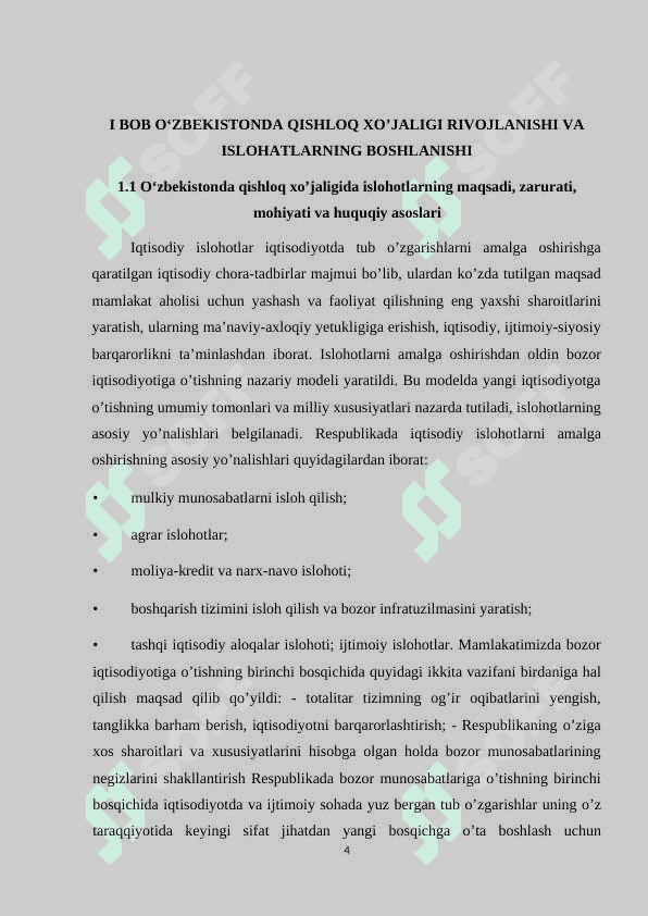O‘zbekiston qishloq xo’jaligida amalga oshirilayotgan islohatlar 4