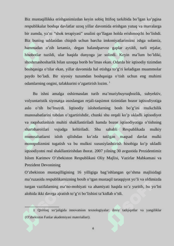 O‘zbekiston qishloq xo’jaligida amalga oshirilayotgan islohatlar 6