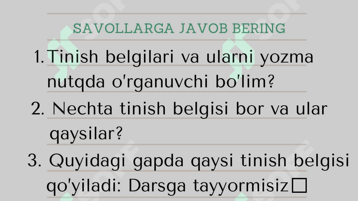 Punktuatsiya. Nuqta tinish belgisi 2