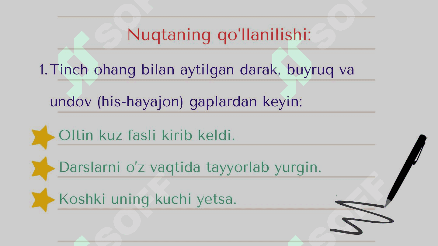 Punktuatsiya. Nuqta tinish belgisi 3