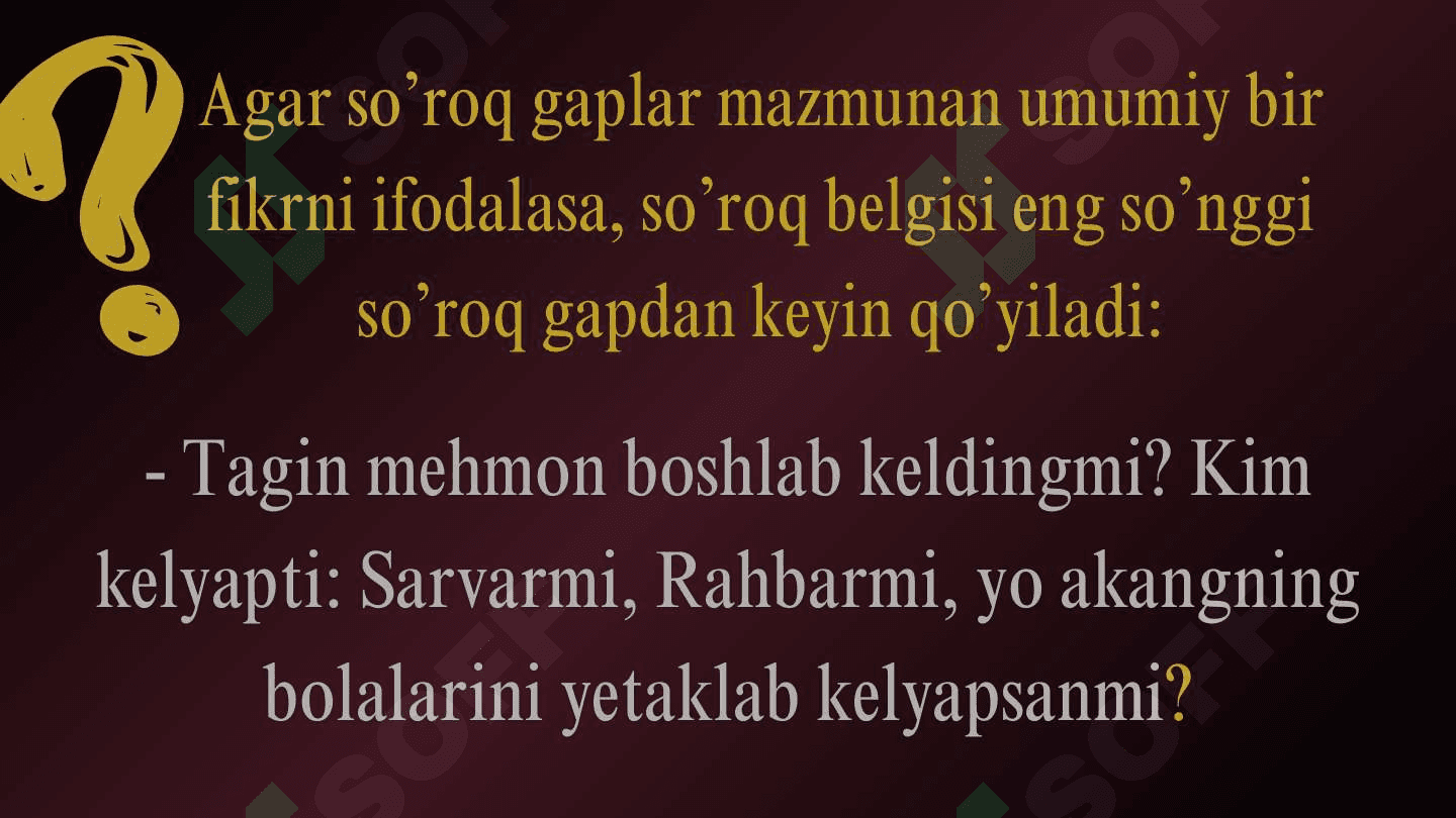 So'roq belgisi 4