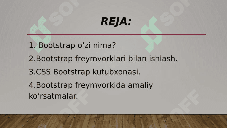 Bootstrap freymvorkda formatlar bilan ishlash. 2
