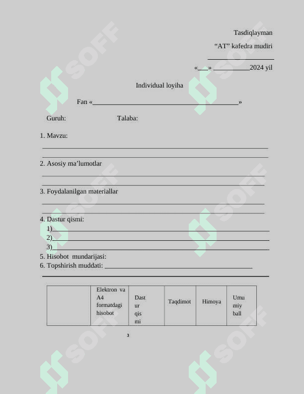 Individual loyiha ishi 3