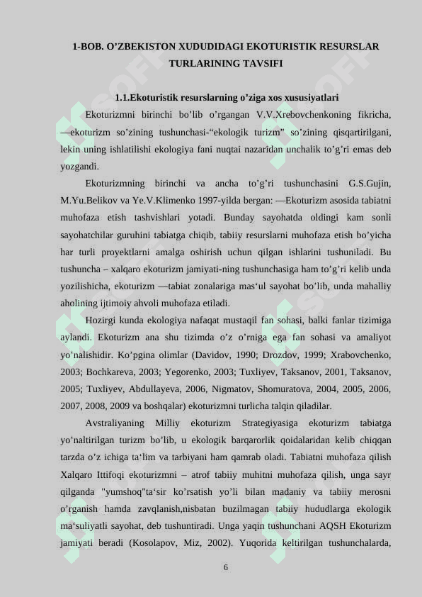 O’ZBEKISTONNING EKOTURISTIK RESURSLARI BO’YICHA TURPAKETLAR YARATISH TURLARI 6