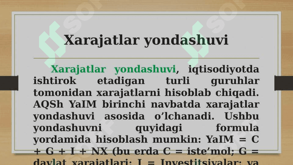Mavzu: Yalpi ichki mahsulot statistikasi 8