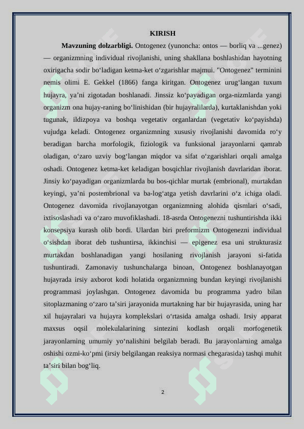 O’simliklar ontogenezining fiziologik tavsifi 2
