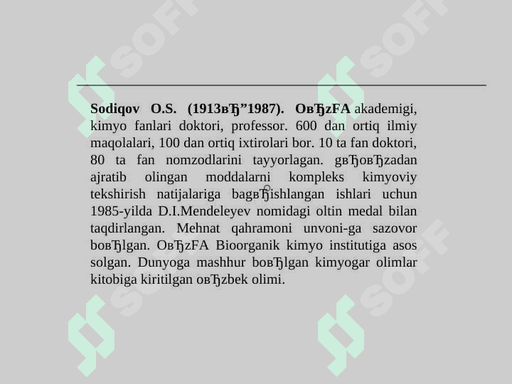 O’ZBEKISTONDA BIOKIMYO FANINIG RIVOJLANISHIGA  XISSA QO’SHGAN OLIMLAR. 4
