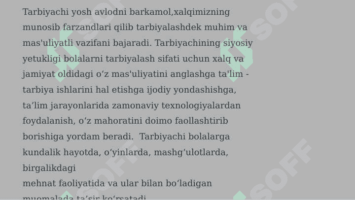 Tarbiyachi va uning jamiyatda tutgan o'rni 3