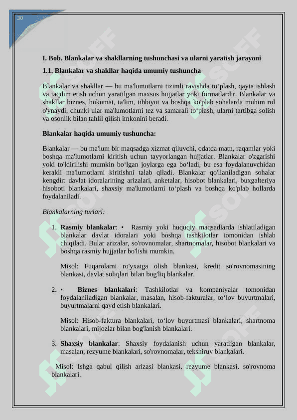 Blankalar va shakllar yaratish va ularni chop etishga tayyorlash kurs ishi 6