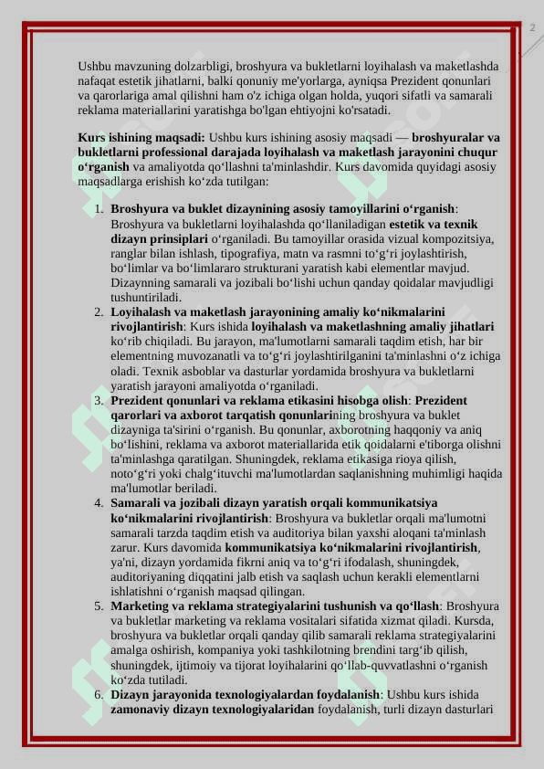 Broshyuralar va bukletlarni professional darajada loyihalash va maketlash jarayoni 3