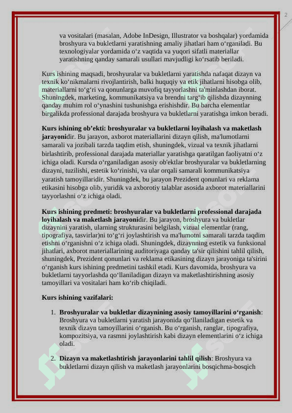 Broshyuralar va bukletlarni professional darajada loyihalash va maketlash jarayoni 4