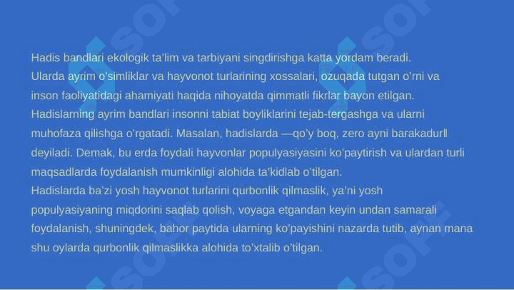 Hadislarda tabiatga oid bandlar 3