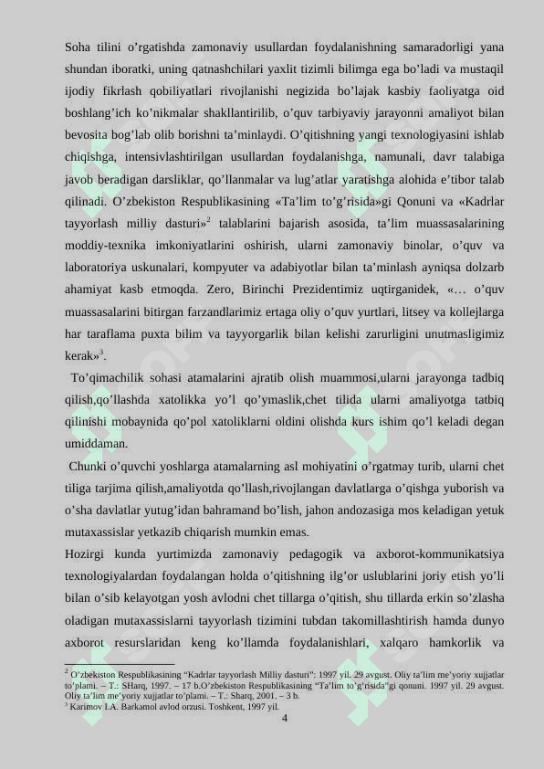 O`zbek tilshunosligida termin va atamalar qo`llash masalasi 4
