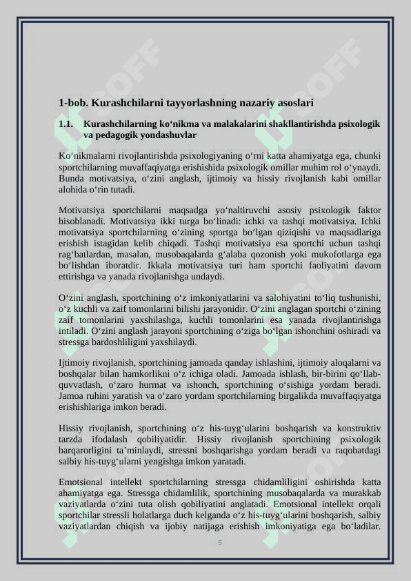 Kurashchilarini ko’nikma va malakalarni shakllantirish yo’llari. 5