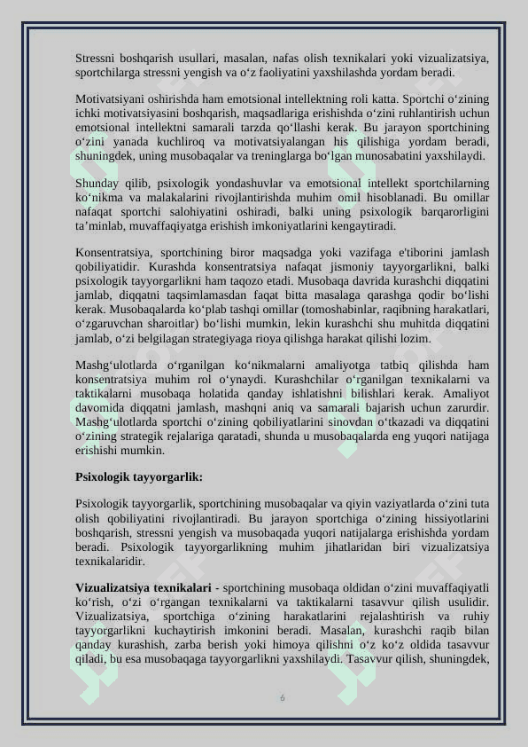 Kurashchilarini ko’nikma va malakalarni shakllantirish yo’llari. 6