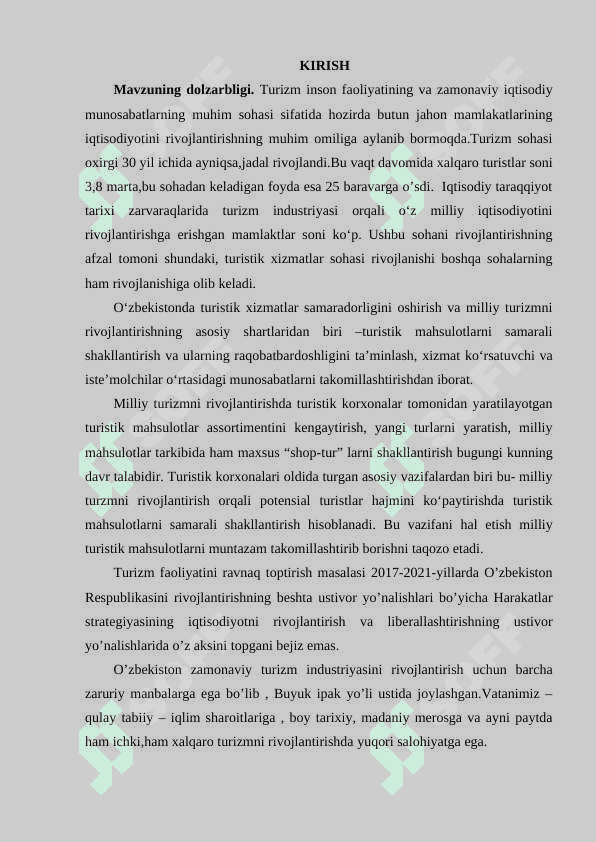 O'zbekiston milliy turizmini rivojlantirishda turistik mahsulotlarni shakllantirish imkoniyatlari 2