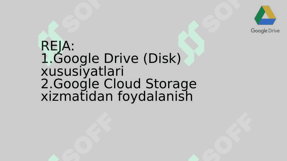 Google Drive (Disk) bilan ishlash 2