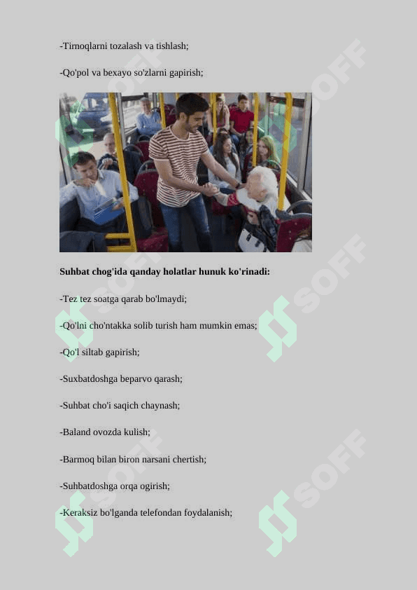 Jamoat joylarida o`zini tutish 2
