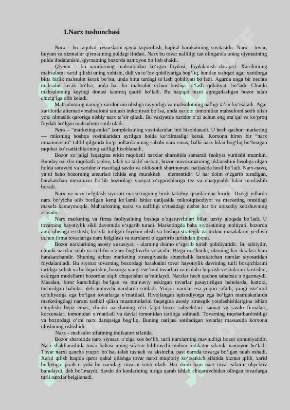 Korxonalarda narx siyosatini boshqarish 2