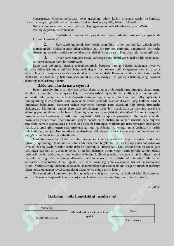 Korxonalarda narx siyosatini boshqarish 3