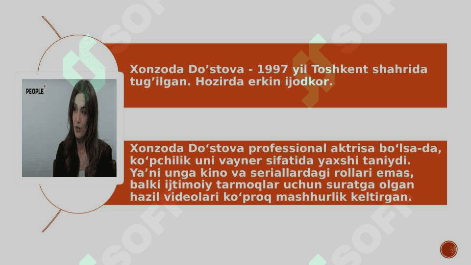 Men kuzatuvchi bloger. Xonzoda Do'stova 2