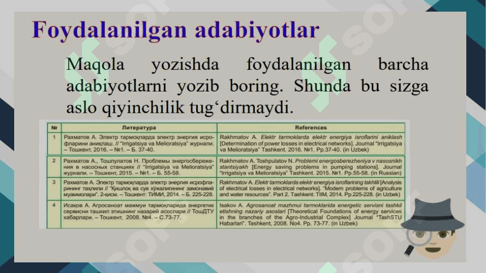 Maqola, taqriz, annotatsiya ishlarini tayyorlash metodikasi 8