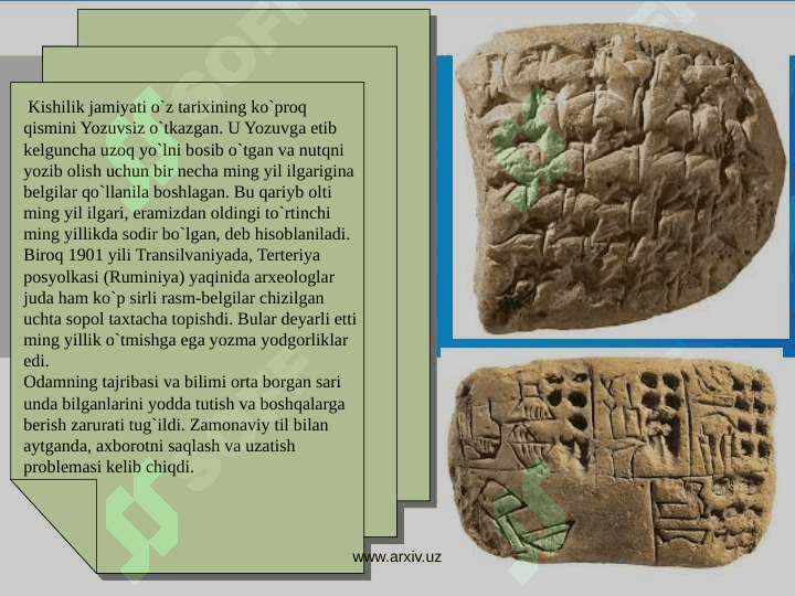 Yozuvning paydo boʻlish tarixi va jamiyat  tarixidagi oʻrni 3