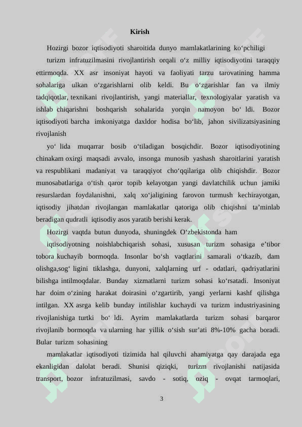 Turizm infratuzilmasini rivojlantirish imkoniyatlari 3