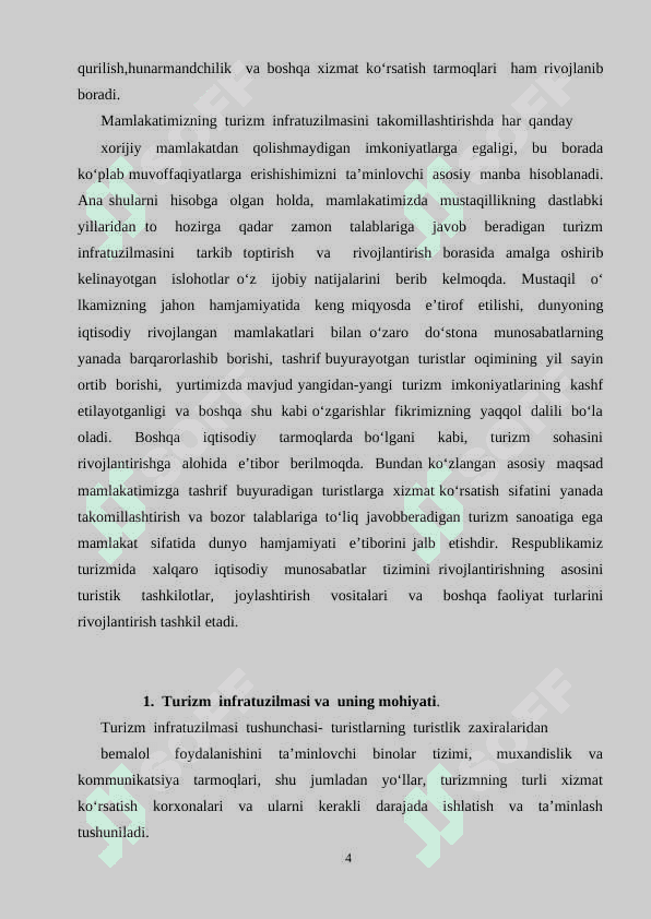 Turizm infratuzilmasini rivojlantirish imkoniyatlari 4