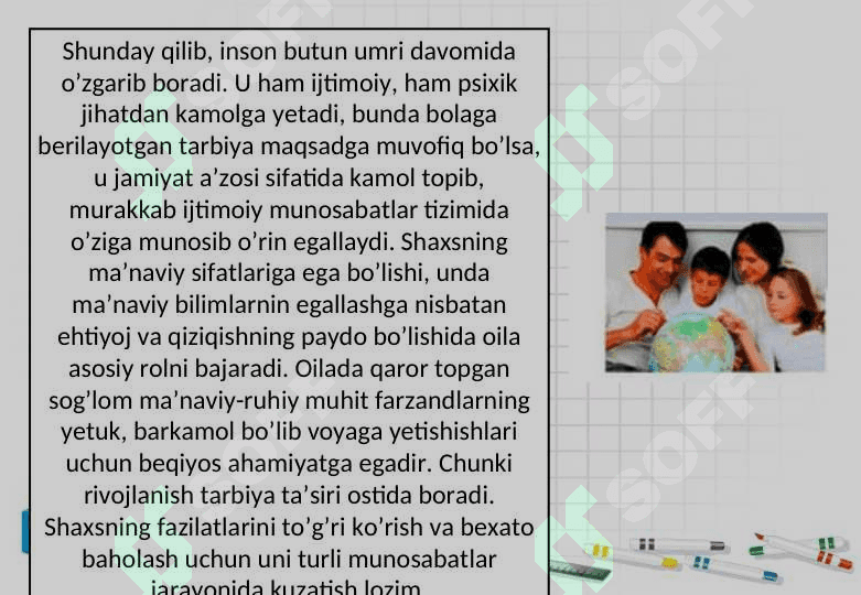 Shaxs ijtimoiylashuvida oilaviy tarbiya usullarining ahamiyati 4