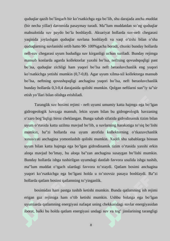 Neft konlarini ishlash usullari va texnologiyalari 8