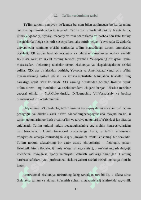 Xalqaro turizmni rivojlantirishda ta’lim turizmining roli 6