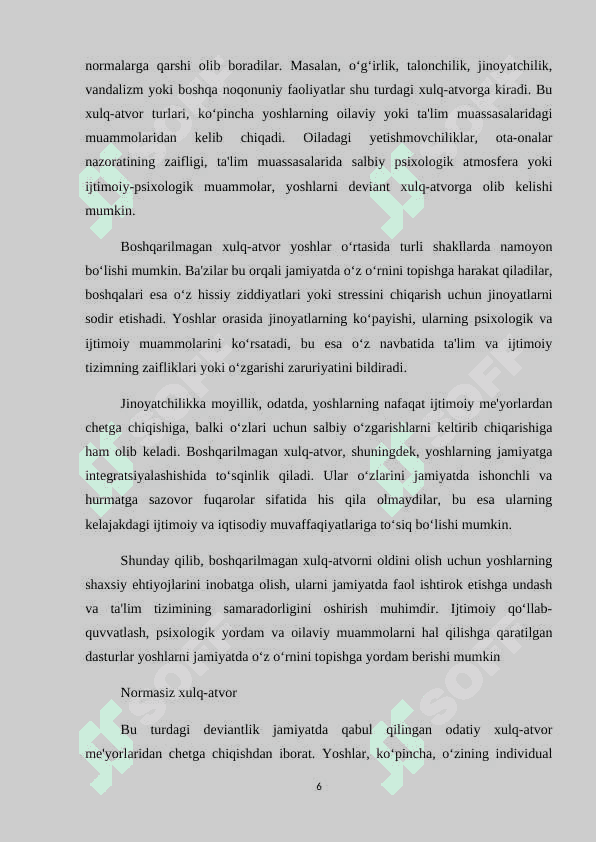 YOSHLAR O’RTASIDAGI DEVIANT XULQ-ATVOR PROFILAKTIKASI 5