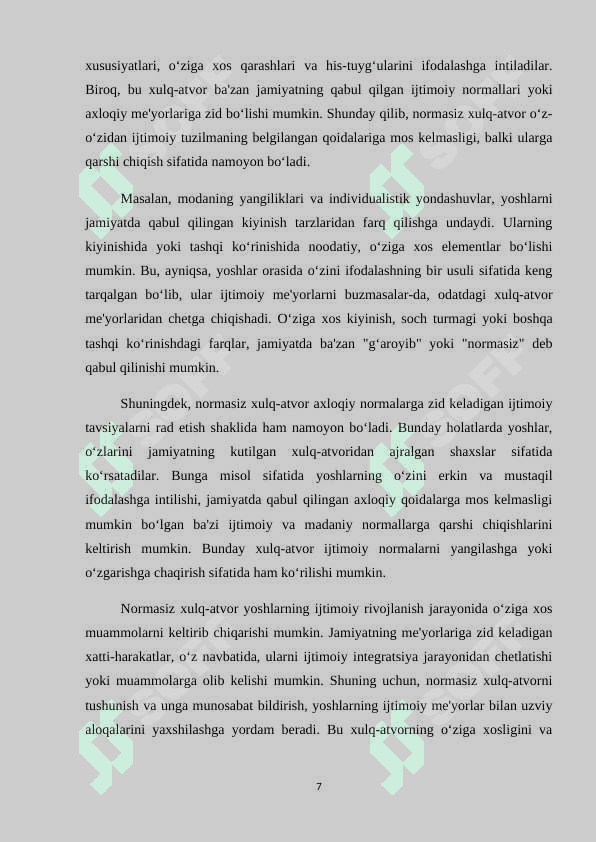 YOSHLAR O’RTASIDAGI DEVIANT XULQ-ATVOR PROFILAKTIKASI 6