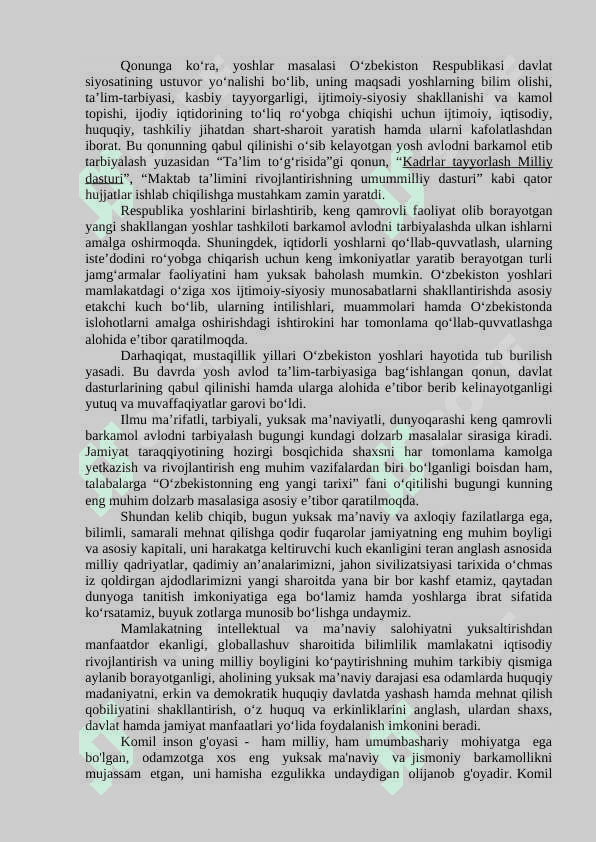 Kirish.“O‘zbekistonning eng yangi tarixi” o‘quv fanining predmeti, maqsadi va vazifalari, nazariy-metodologik tamoyillari. 6