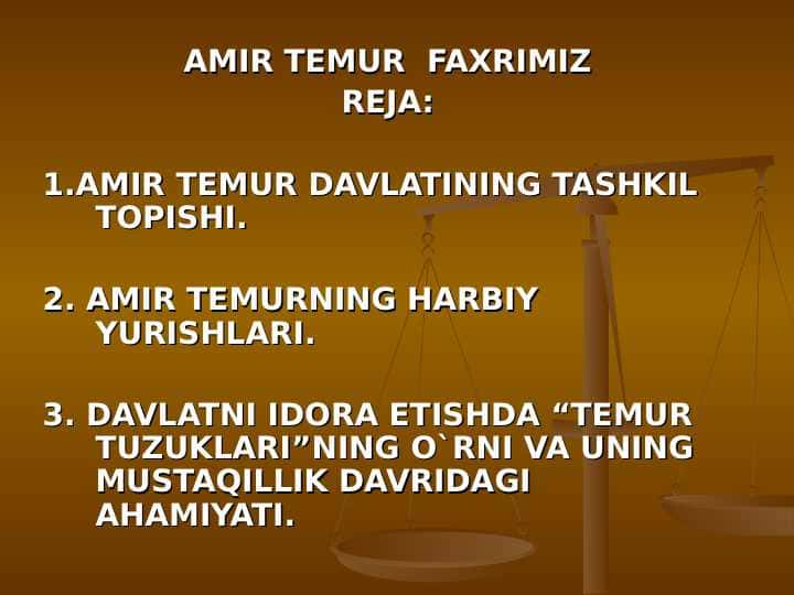 AMIR TEMUR  FAXRIMIZ