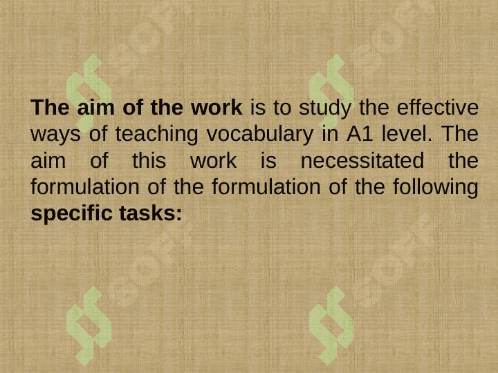 «THE WAYS OF TEACHING VOCABULARY IN A1 LEVEL OF CONTINUOUS EDUCATION » 2