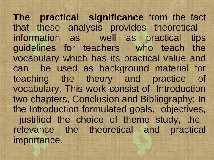 «THE WAYS OF TEACHING VOCABULARY IN A1 LEVEL OF CONTINUOUS EDUCATION » 5