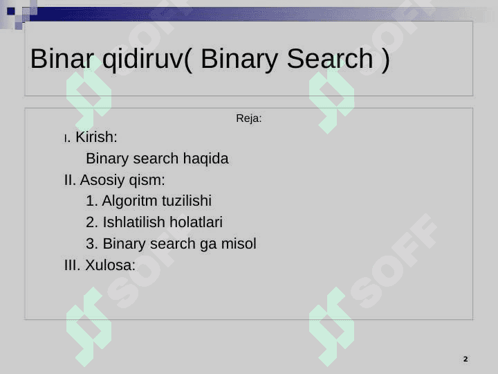 Binar qidiruv 2