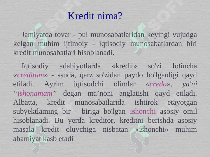 Kreditning zarurligi 3