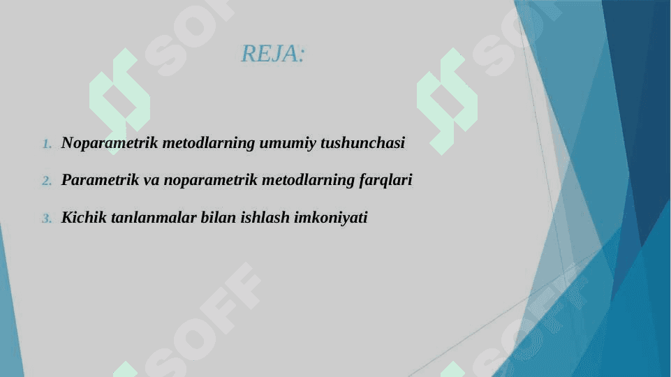 NOPARAMETRIK METODLAR 2