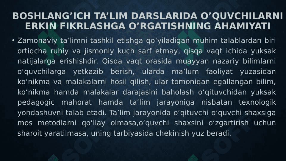 Boshlangʻich taʼlim oʻquvchilarida mustaqil va erkin fikrlashni rivojlantirish 3