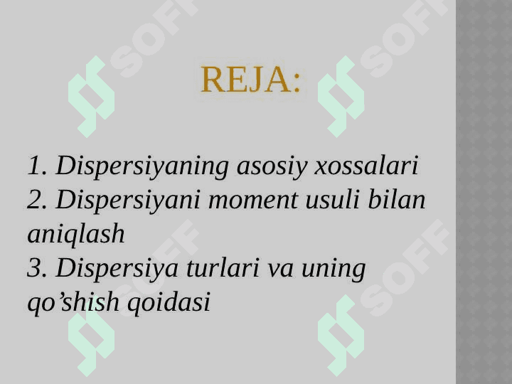 Tanlanma Dispersiya 2