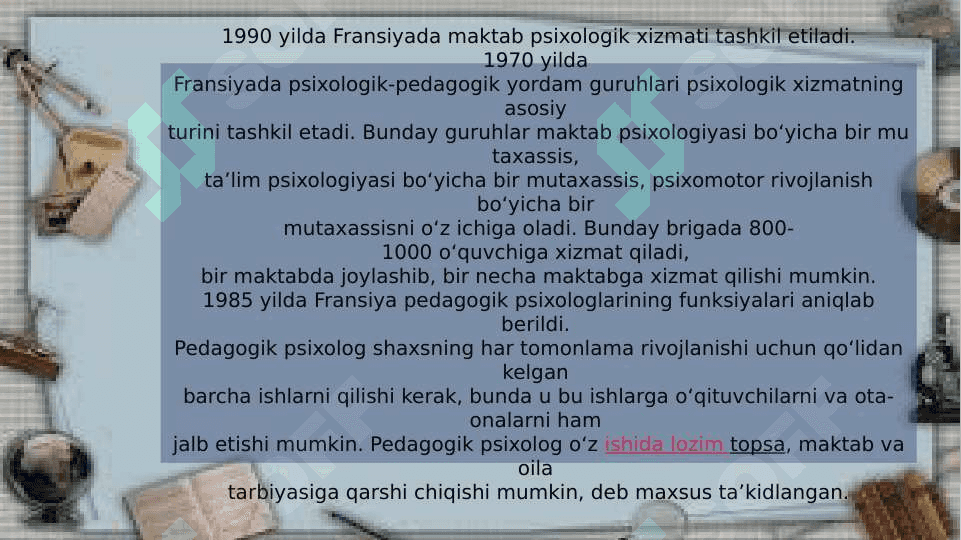 Psixologik xizmatni 3 nuqtai nazardan qarab chiqish psixologik xizmatning uchta asosiy boʻgʻinlari 4