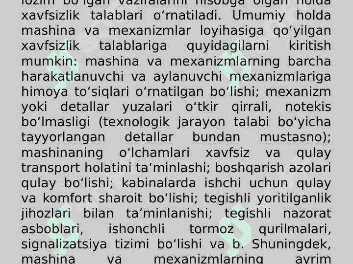 Mashina va mexanizmlarning xavfsizligini ta'minlashga qaratilgan vositalarning zamonaviy turlari 8